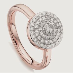 Monica Vinader Fiji Pavé Diamond Large Button Stacking Ring